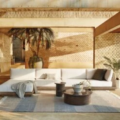 Riposo Teak Wood Outdoor Chaise With Boucle Sunbrella ® Cushions 10 Riposo Teak Wood Outdoor Chaise With Boucle Sunbrella ® Cushions -Cb2 CB2SU22 09A v7 RET 1