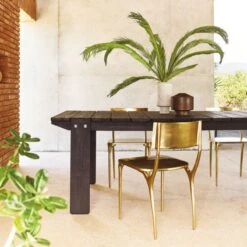 Oro Gold Outdoor Dining Chair -Cb2 CB2SU22 11A hero