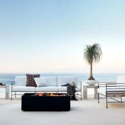 Marteau Black Iron Outdoor Sofa With White Sunbrella® Cushions -Cb2 CB2SU23 10B V1 RET 1