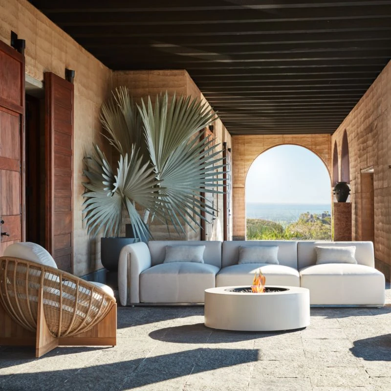 Sonya Outdoor 3-Piece Sectional With Neutral Sunbrella® Cushions 4 Sonya Outdoor 3-Piece Sectional With Neutral Sunbrella® Cushions - Image 2