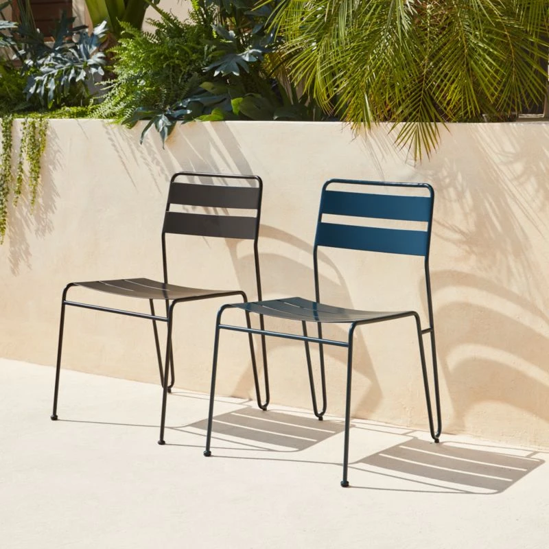 Luther Black Metal Outdoor Dining Chair 4 Luther Black Metal Outdoor Dining Chair - Image 2