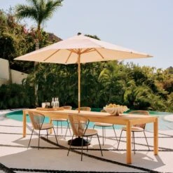 Peek Rattan Outdoor Dining Chair With Ivory Sunbrella® Cushion -Cb2 CB2SU23 RC 01A HERO