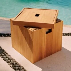 Giacomo Teak Storage Bin -Cb2 CB2SU23 RC 02E HERO