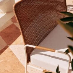 Colombe Ivory Metal And Rattan Outdoor Loveseat With Ivory Sunbrella® Cushions -Cb2 CB2SU23 RC 04B Det 002