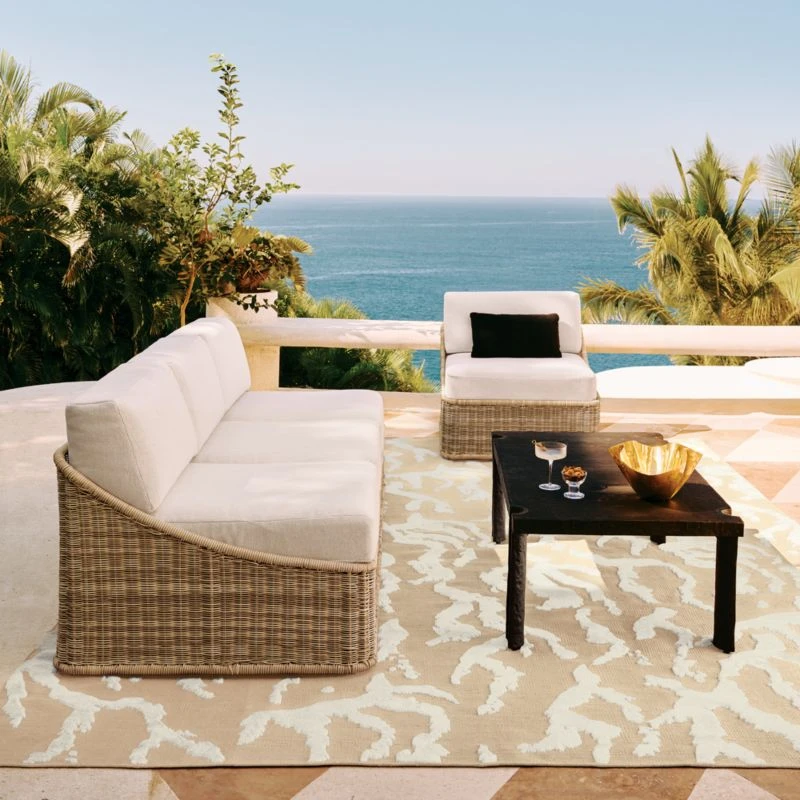 Corail Hand-Knotted Neutral Indoor/Outdoor Performance Area Rug 6'x9' 6 Corail Hand-Knotted Neutral Indoor/Outdoor Performance Area Rug 6'x9' - Image 4