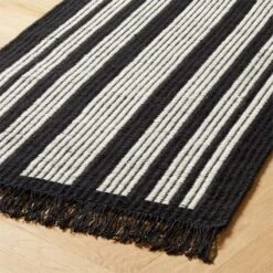 Calia Black And White Striped Runner Rug 2.5'x8' 7 Calia Black And White Striped Runner Rug 2.5'x8' -Cb2 CaliaStpBkNWtRunner2p5x8AVSHF22
