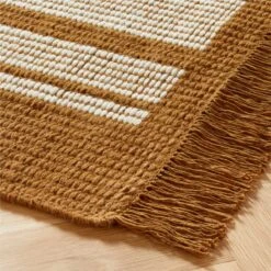 Calia Copper And White Striped Area Rug 5'x8' 7 Calia Copper And White Striped Area Rug 5'x8' -Cb2 CaliaStpCpNWtRug8x10AVSHF22