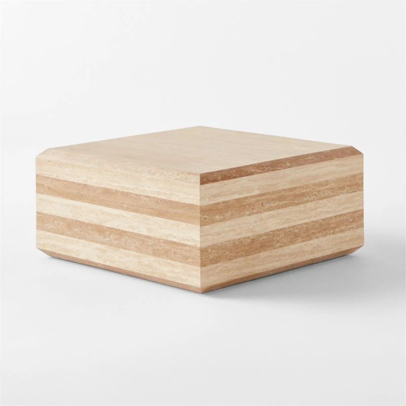 Camada Layered Travertine Outdoor Coffee Table 7 Camada Layered Travertine Outdoor Coffee Table - Image 5