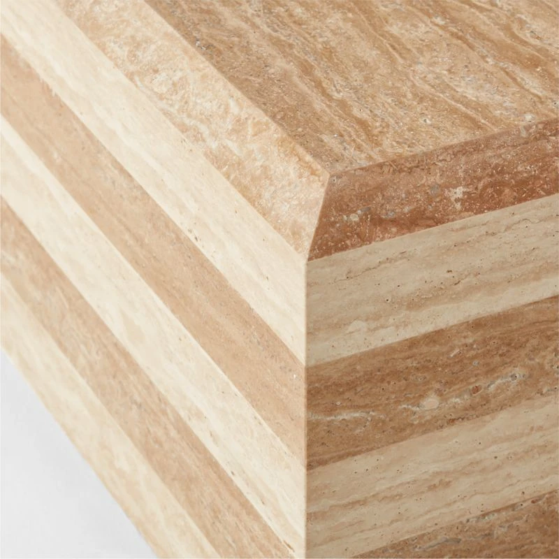 Camada Layered Travertine Outdoor Coffee Table 8 Camada Layered Travertine Outdoor Coffee Table - Image 6