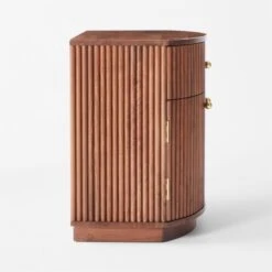 Cameo Curved Midtone Acacia Wood Nightstand -Cb2 CameoMidtoneNightstandSDSSF23