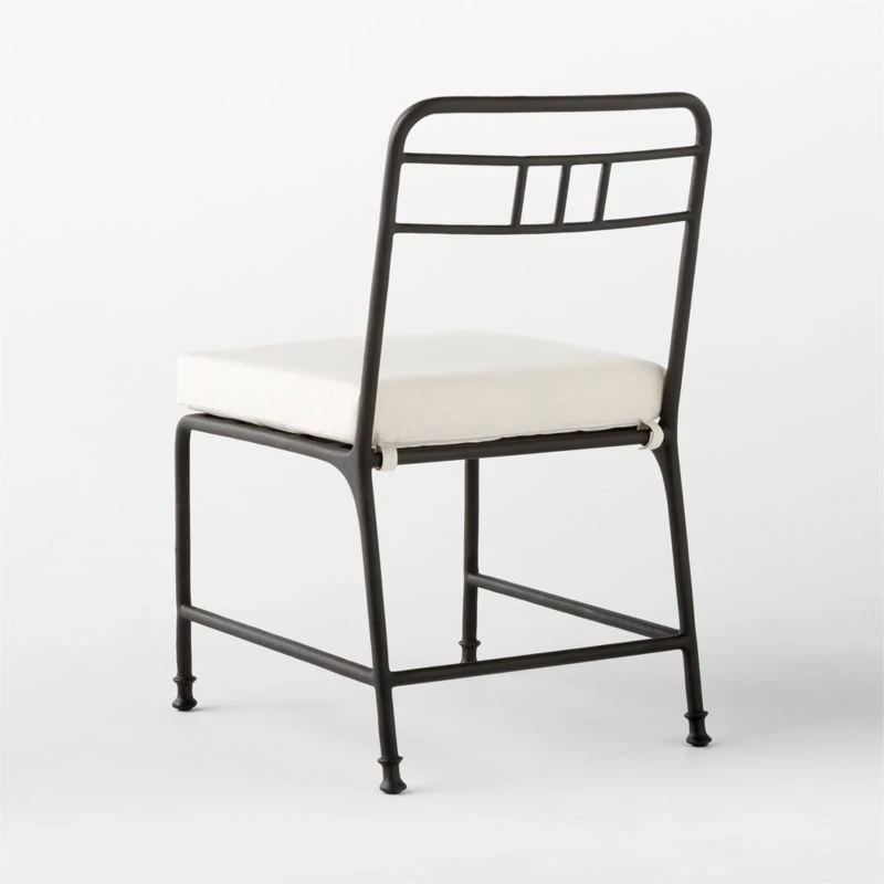 Canova Metal Outdoor Dining Chair With Ivory Sunbrella® Cushion 9 Canova Metal Outdoor Dining Chair With Ivory Sunbrella® Cushion - Image 7