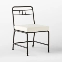 Canova Metal Outdoor Dining Chair With Ivory Sunbrella® Cushion 14 Canova Metal Outdoor Dining Chair With Ivory Sunbrella® Cushion -Cb2 CanovaDiningChair3QSSS23