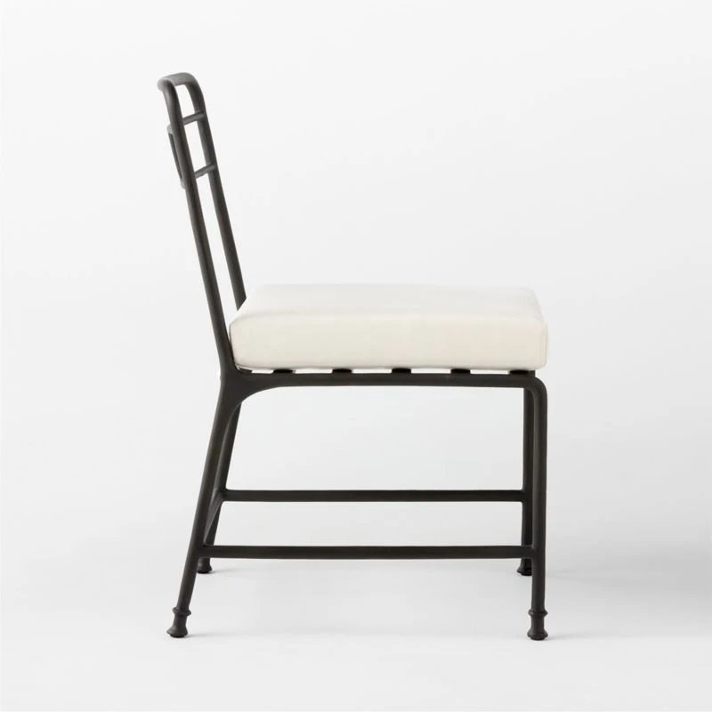 Canova Metal Outdoor Dining Chair With Ivory Sunbrella® Cushion 8 Canova Metal Outdoor Dining Chair With Ivory Sunbrella® Cushion - Image 6