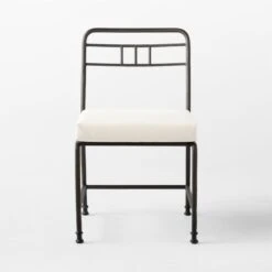 Canova Metal Outdoor Dining Chair With Ivory Sunbrella® Cushion 13 Canova Metal Outdoor Dining Chair With Ivory Sunbrella® Cushion -Cb2 CanovaDiningChairSOSSS23