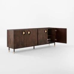 Carbon Brown Burl Wood Media Console -Cb2 CarbonBnBrlWdMdCredenza3QAVSSF22