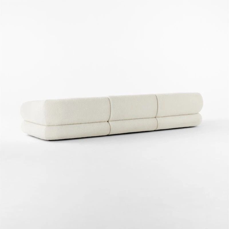 Chale 3-Piece Ivory White Boucle Sectional Sofa 7 Chale 3-Piece Ivory White Boucle Sectional Sofa - Image 5