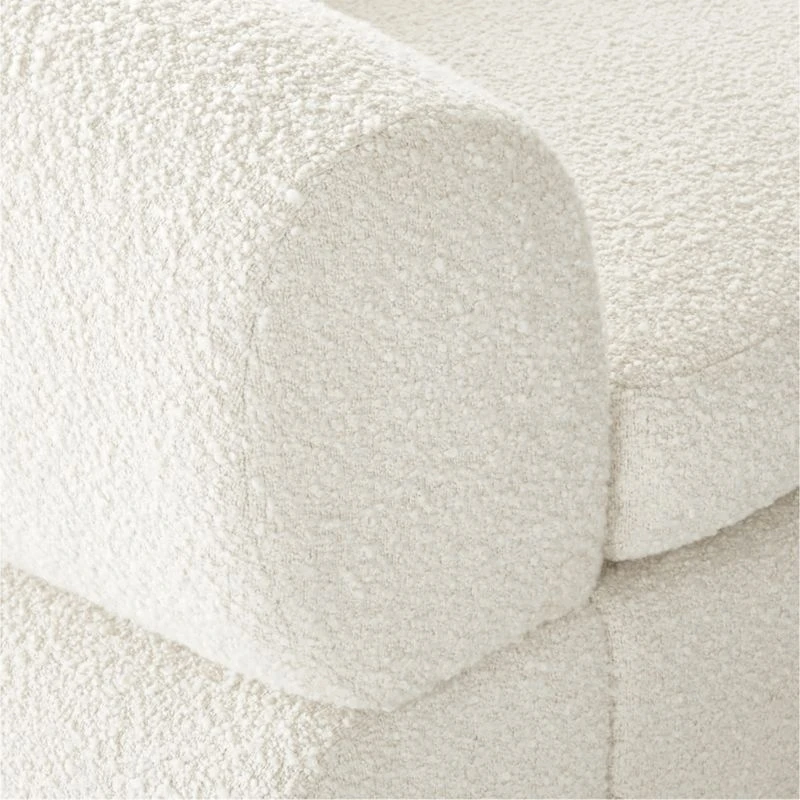Chale 3-Piece Ivory White Boucle Sectional Sofa 8 Chale 3-Piece Ivory White Boucle Sectional Sofa - Image 6