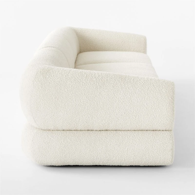 Chale 3-Piece Ivory White Boucle Sectional Sofa 6 Chale 3-Piece Ivory White Boucle Sectional Sofa - Image 4