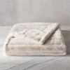 Channel Oat Faux Fur Throw Blanket -Cb2 ChannelFxFurOatThrowSHF21
