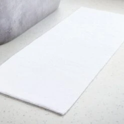 Chase Organic Cotton White Bath Runner Rug 24"x60" 6 Chase Organic Cotton White Bath Runner Rug 24"x60" -Cb2 ChaseOrgCttnWhtBathRunnerSHF21