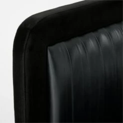 Claudette Black Leather And Velvet Upholstered Queen Bed -Cb2 ClaudetteVlvtNLthrQBedAVSSS23
