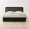 Claudette Black Leather And Velvet Upholstered Queen Bed 2 Claudette Black Leather And Velvet Upholstered Queen Bed -Cb2 ClaudetteVlvtNLthrQBedSHS23