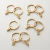 Brushed Brass Curtain Rings With Clips Set Of 9 -Cb2 ClipRingsBrshdBrassS9AVSHF21
