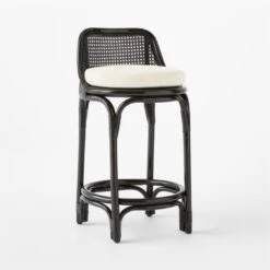 Coba Black Rattan Counter Stool Set Of 2 12 Coba Black Rattan Counter Stool Set Of 2 -Cb2 CobaCaneCounterStool3QSSF22