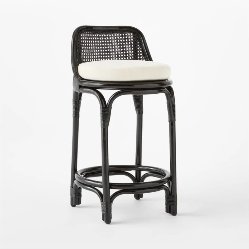 Coba Black Rattan Counter Stool Set Of 2 6 Coba Black Rattan Counter Stool Set Of 2 - Image 4
