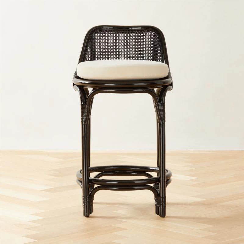 Coba Black Rattan Counter Stool Set Of 2 3 Coba Black Rattan Counter Stool Set Of 2