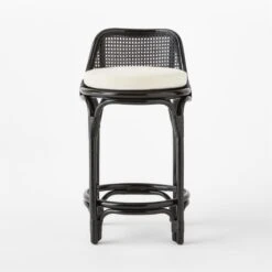 Coba Black Rattan Counter Stool Set Of 2 11 Coba Black Rattan Counter Stool Set Of 2 -Cb2 CobaCaneCounterStoolSOSSF22