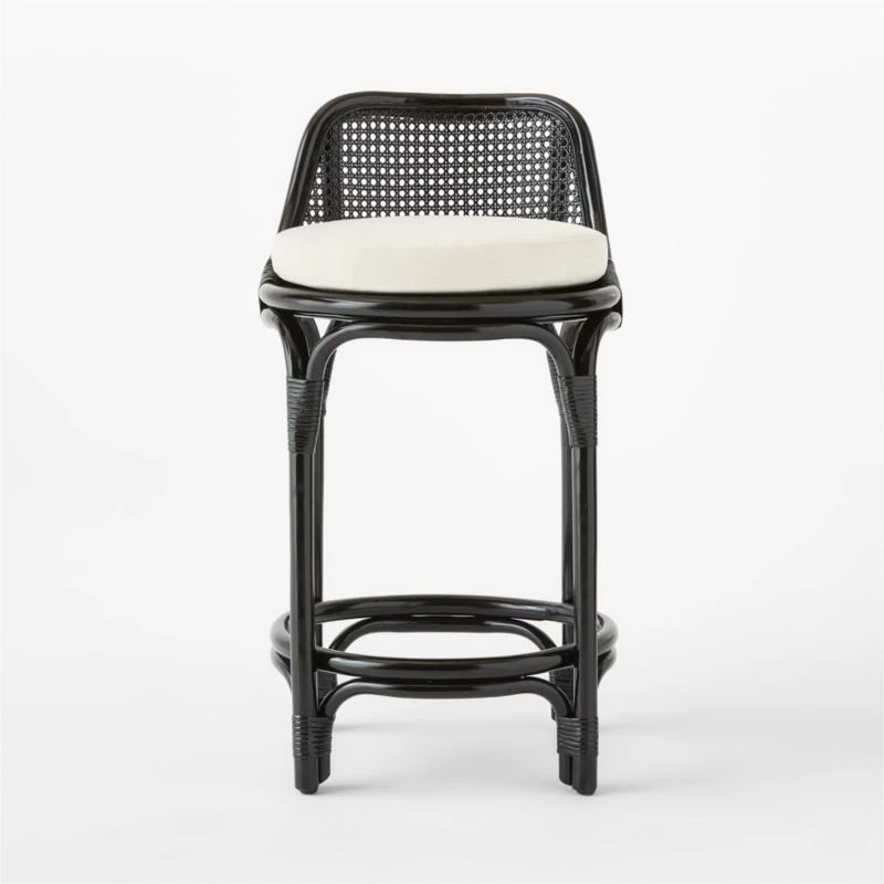 Coba Black Rattan Counter Stool Set Of 2 5 Coba Black Rattan Counter Stool Set Of 2 - Image 3