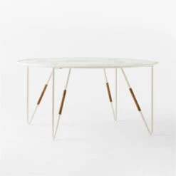 Colombe Round Ivory Metal Outdoor Dining Table With Glass Top 13 Colombe Round Ivory Metal Outdoor Dining Table With Glass Top -Cb2 ColombeBlancDiningTable3QSSS23