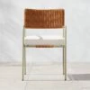 Colombe Green Metal And Rattan Outdoor Dining Armchair With Ivory Sunbrella® Cushion -Cb2 ColombeVertDiningChairSHS23