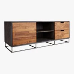 Congo Wood Media Console 56'' 13 Congo Wood Media Console 56'' -Cb2 CongoMediaCredenza3QS16