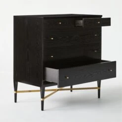 Connoisseur 5-Drawer Black Oak Wood Dresser Model 1003 -Cb2 ConnoisseurDresser3QAVSSS21