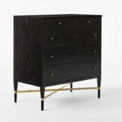 Connoisseur 5-Drawer Black Oak Wood Dresser Model 1003 -Cb2 ConnoisseurDresser3QSSS21