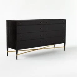 Connoisseur 8-Drawer Black Oak Wood Dresser Model 1006 -Cb2 ConnoisseurWideDresser3QSSS21