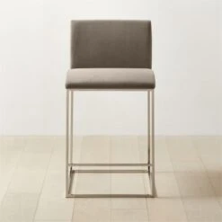 Coop Metal And Mushroom Velvet Counter Stool Set Of 2