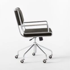 Court Black Vegan Leather Office Chair -Cb2 CourtBlackOfficeChairSDSSS22