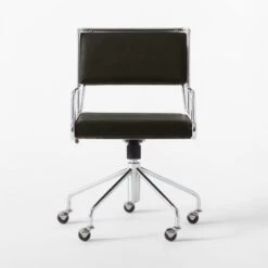Court Black Vegan Leather Office Chair -Cb2 CourtBlackOfficeChairSOSSS22