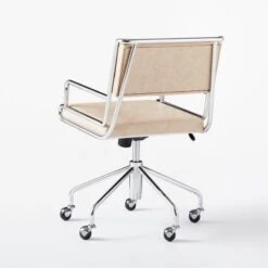 Court Pearl Vegan Leather Office Chair -Cb2 CourtOfficeChair3QBSSS21