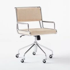 Court Pearl Vegan Leather Office Chair -Cb2 CourtOfficeChair3QSSS21