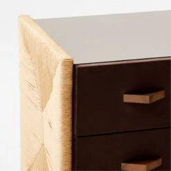 Crillo 2-Drawer Brown Nightstand With Mirror Top -Cb2 CrilloNatNightstandAVSSF21