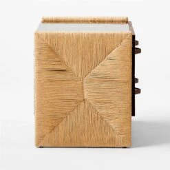 Crillo 2-Drawer Brown Nightstand With Mirror Top -Cb2 CrilloNatNightstandSDSSF21