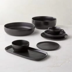 Crisp Matte Black Serving Bowl Large -Cb2 CrispMatteBlackGroupFHS23