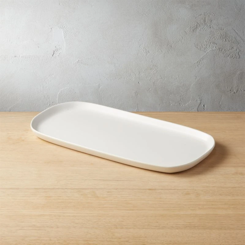 Crisp Rectangular Matte White Serving Platter 3 Crisp Rectangular Matte White Serving Platter