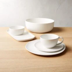 Crisp Matte White Soup Bowl Set Of 8 -Cb2 CrispMatteWhtDnnrwrSetFHS19 1