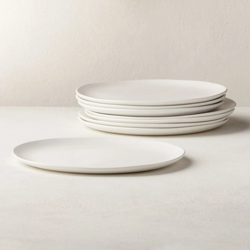 Crisp Matte White Dinner Plate Set Of 8 3 Crisp Matte White Dinner Plate Set Of 8