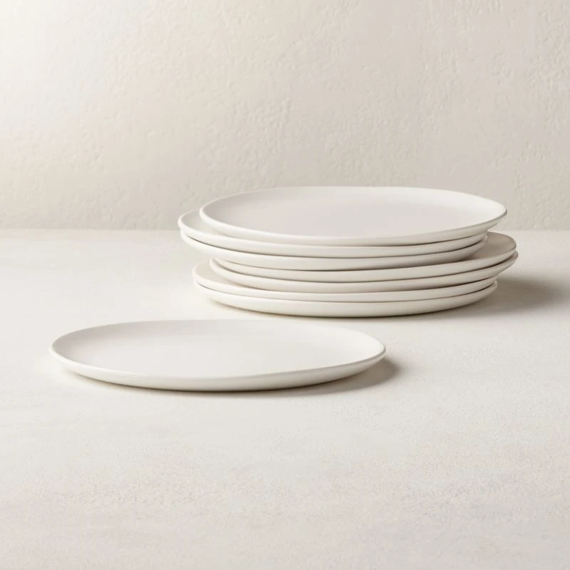 Crisp Matte White Salad Plats Set Of 8 3 Crisp Matte White Salad Plats Set Of 8